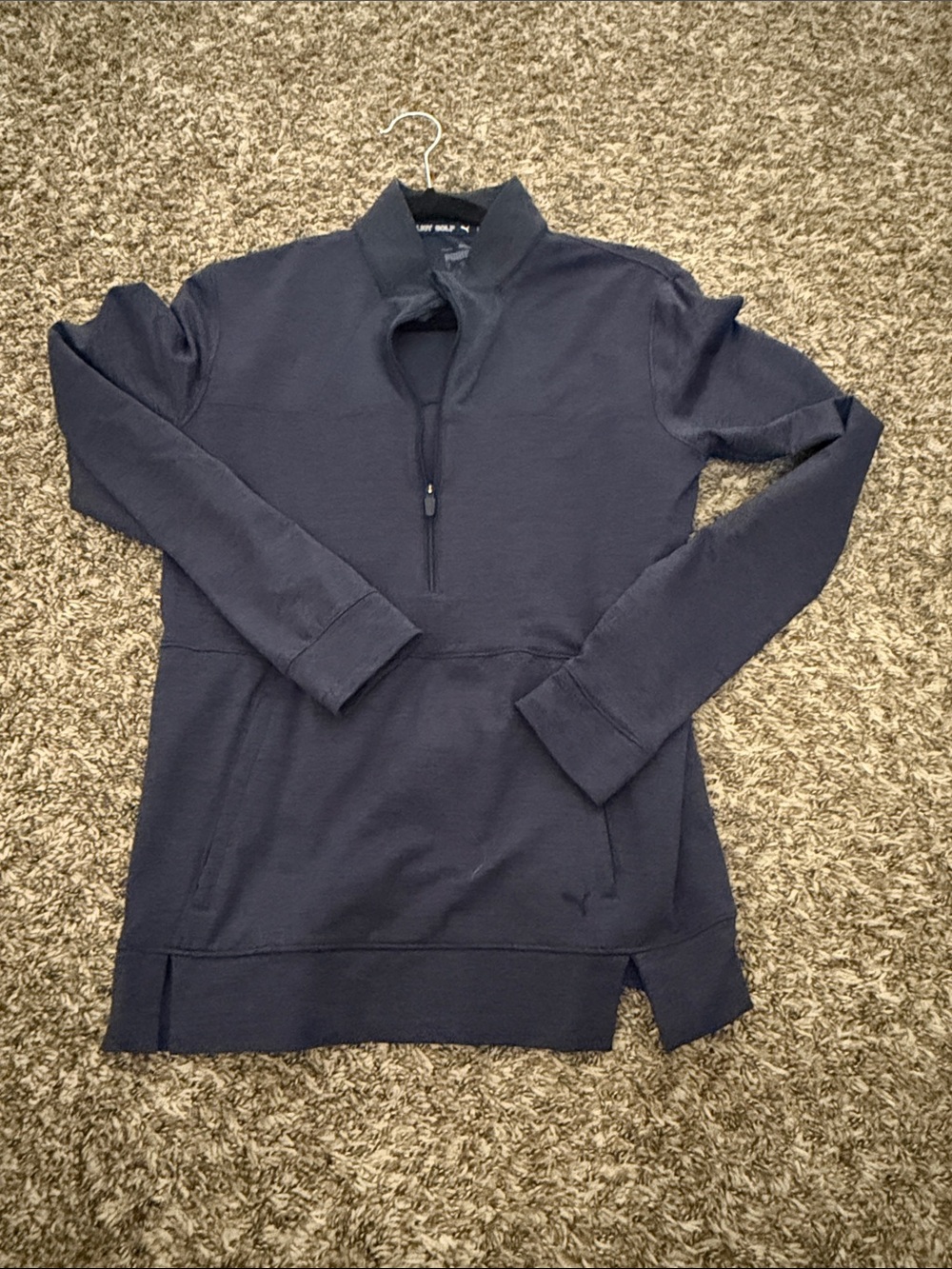 Puma Men's Navy Half-Zip Pullover Sweater